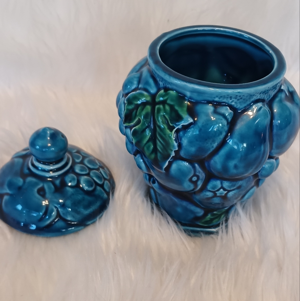Inarco Japan Mood Indigo Ceramic Fruit Jar Ceramic Art Vase/ Sugar Bowl